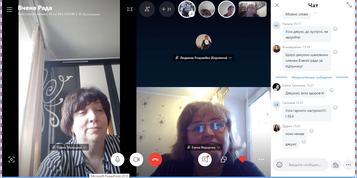 1 Засідання Вченої ради Університету в Skype режимі